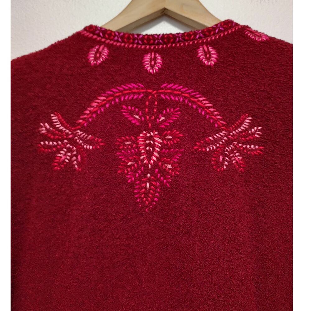 Linea by Louis Dell'Olio Red Raspberry Embroidered Wool Blend Button Up Coat 2X - Picture 3 of 10